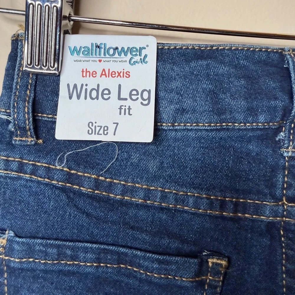 Wallflower the Alexis Girl‎ Wide Leg Fit Denim Blue Jeans High Rise Size 7 NWT
